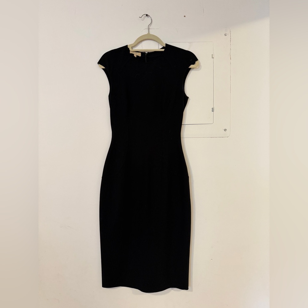 Michael Kors Collection Elegant Black Midi Dress